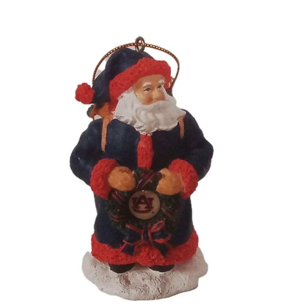 Vintage Collegiate Collectibles Auburn Tigers Santa W Wreath Ornament